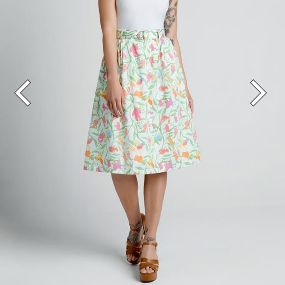 NWOT ModCloth | A-Line Vintage-Inspired Print Skirt Knee-Length Skirt | Size 14 - Picture 13 of 16